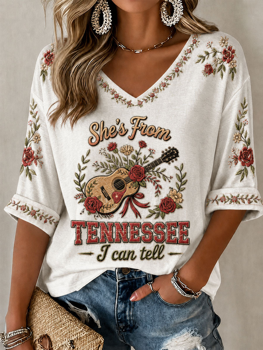 Women's 'She's From Tennessee I Can Tell' Printed Casual T-Shirt