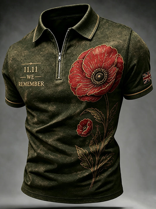 Men's Remembrance Day Lest We Forget Printed Shirt