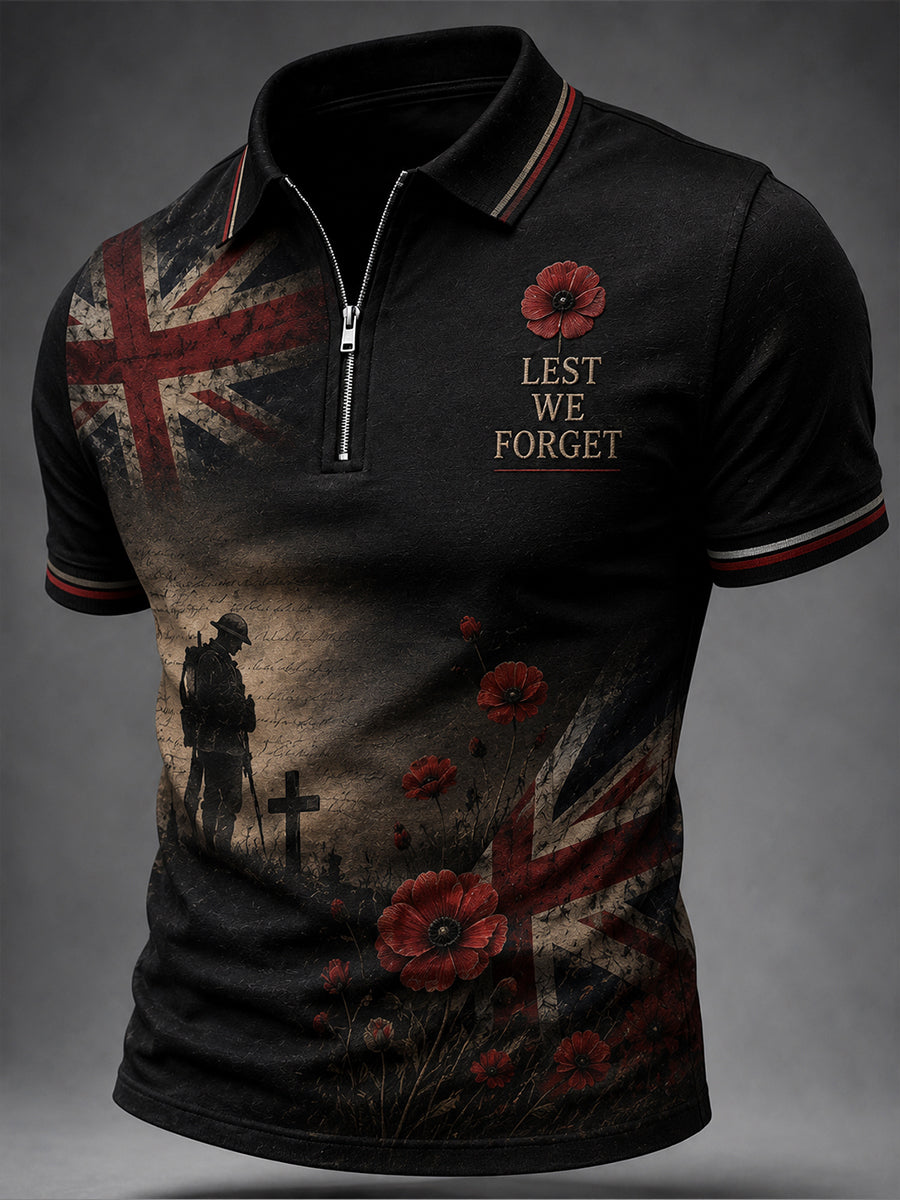 Men's Remembrance Day Lest We Forget Printed Shirt