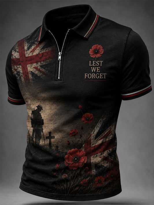 Men's Remembrance Day Lest We Forget Printed Shirt