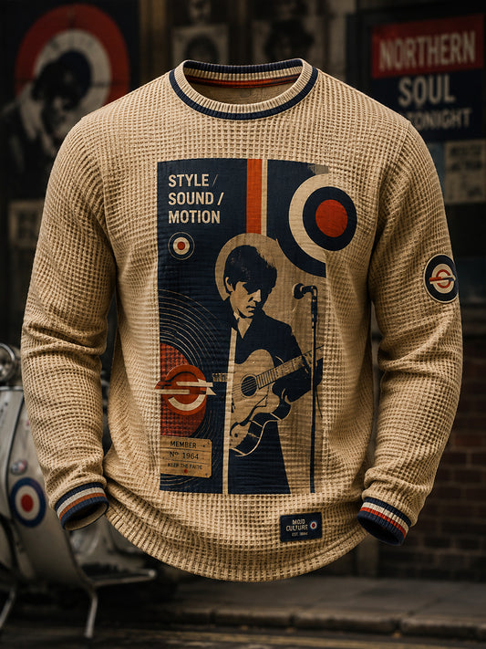 Men's Paul Weller and British Mod Culture Waffle Long Sleeve T-Shirt