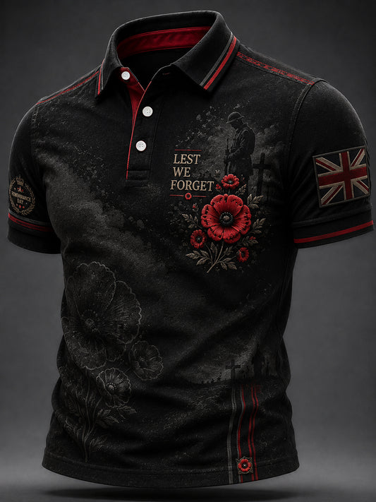 Men's Remembrance Day Print Casual Top