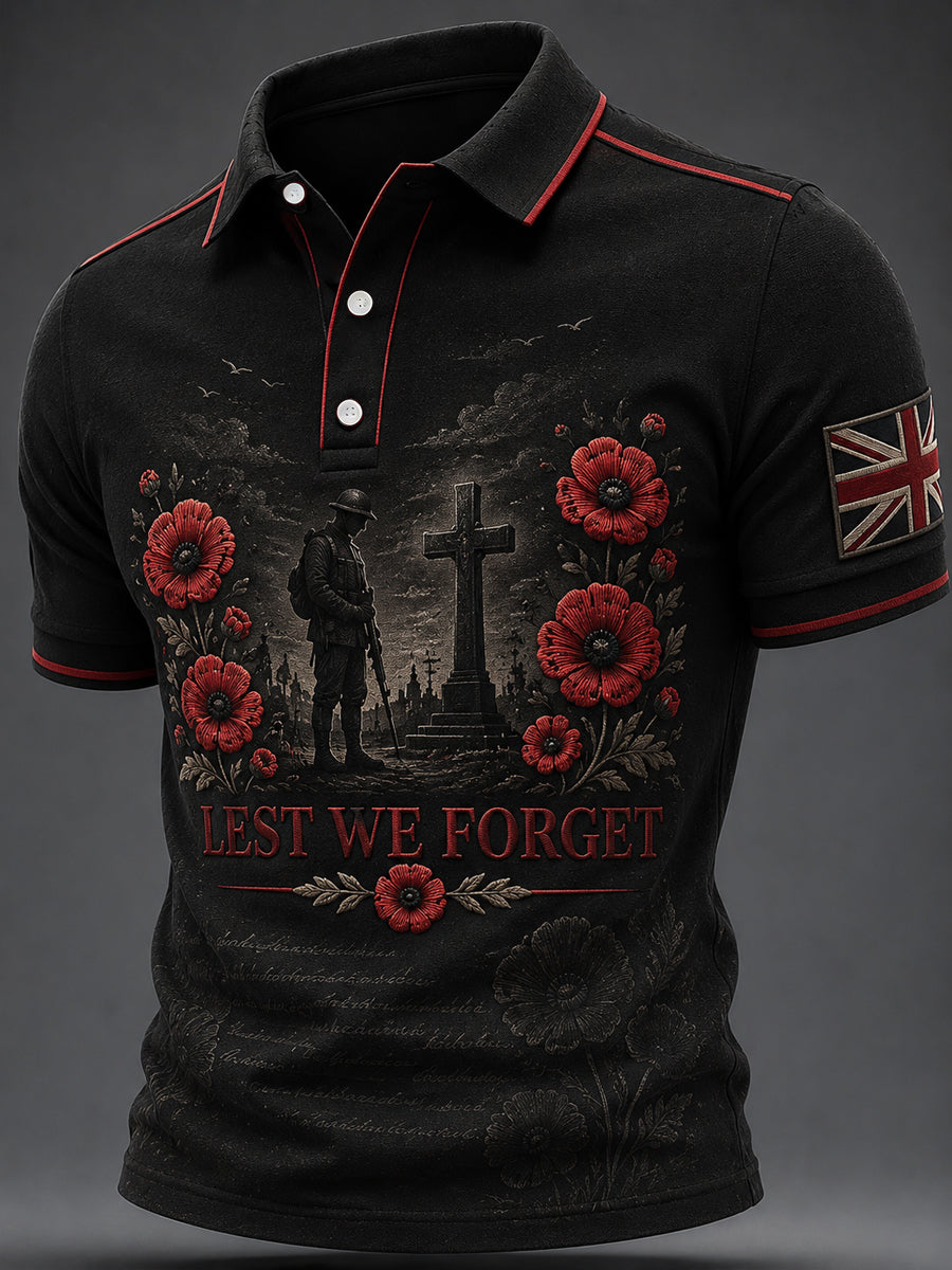 Men's Remembrance Day Print Casual Top