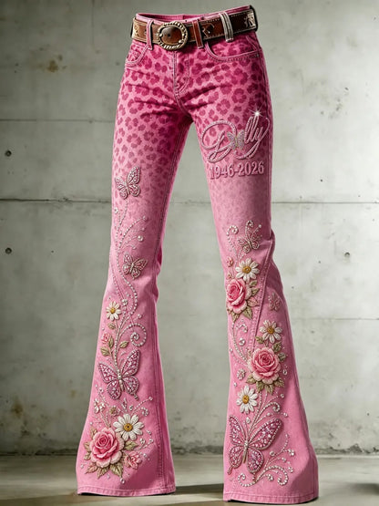 Women's Country Music Lover Queen of Country Floral Art Printed Pants
