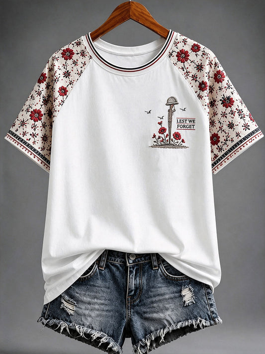 Women's Lest We Forget Print T-shirt