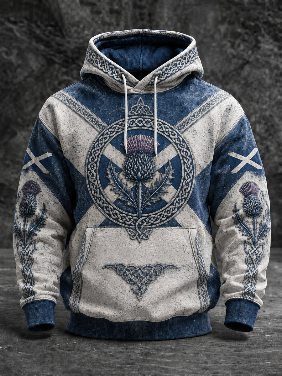 Men's St Andrew’s Day Oversized Drop-Shoulder Hoodie with Pockets